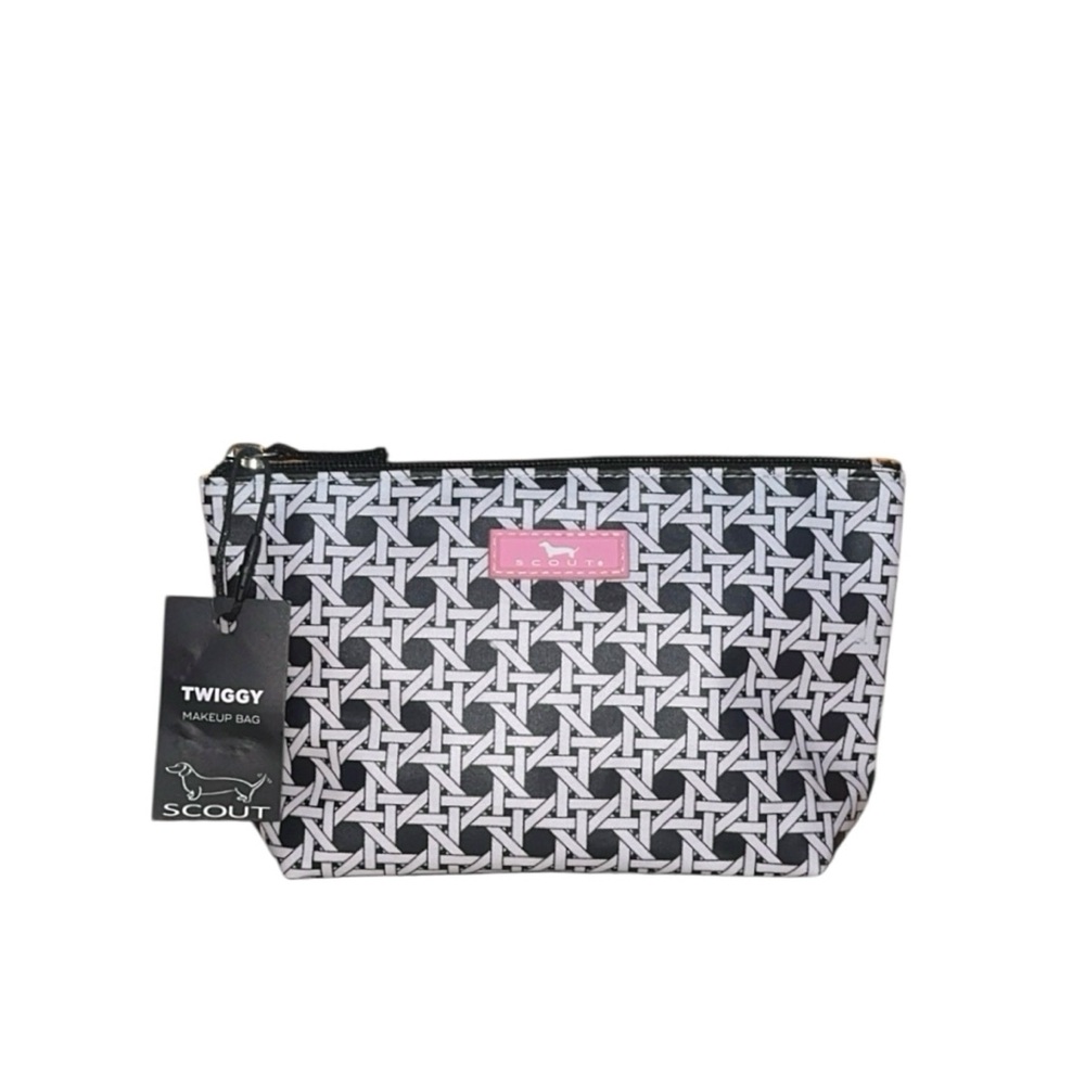 NWT Scout Cane Fonda Black &‎ White Cosmetic Zip Pouch Bag